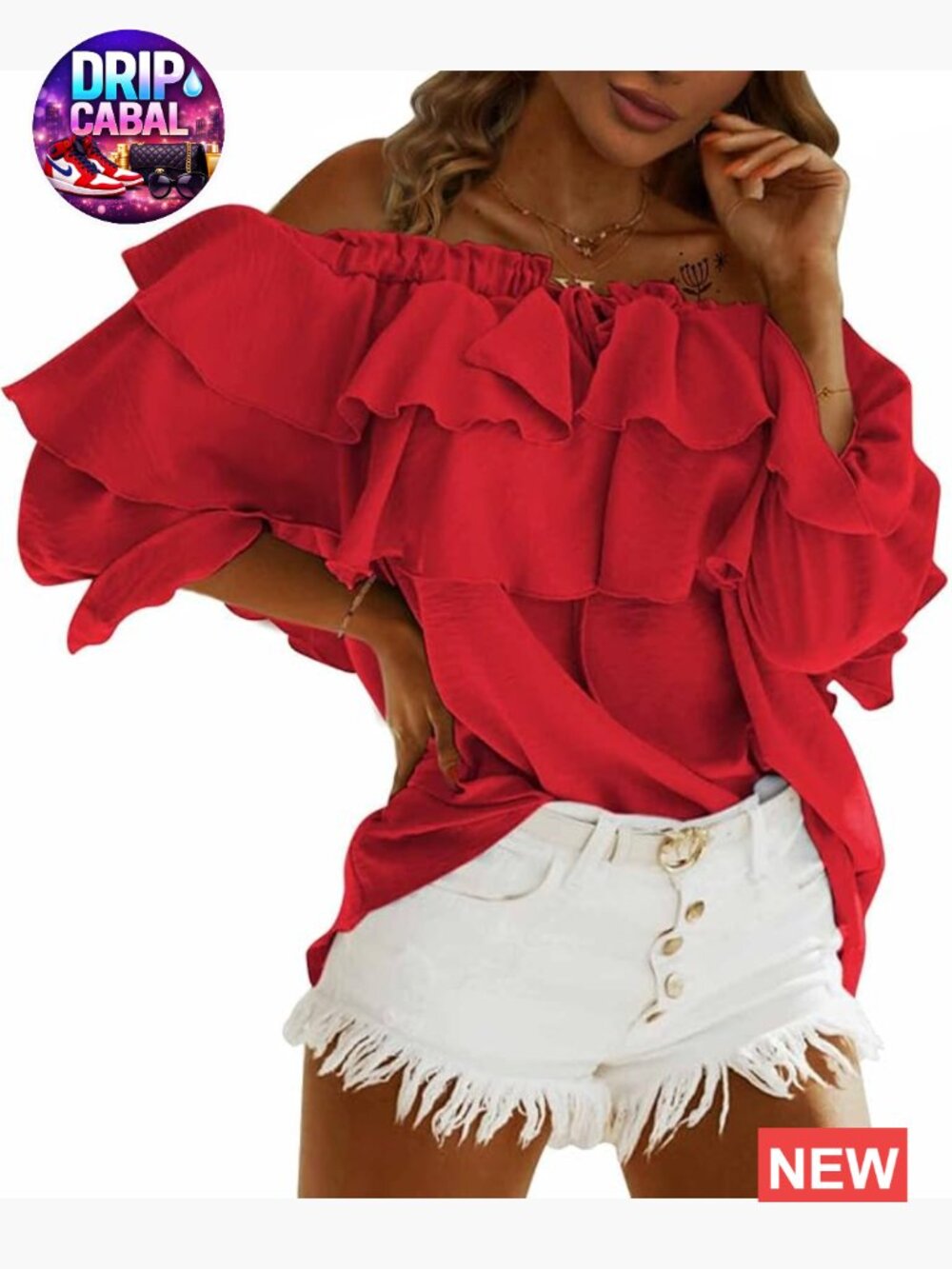 Off Shoulder Ruffle Long Sleeve Blouse Dressy Casual Layered Tops